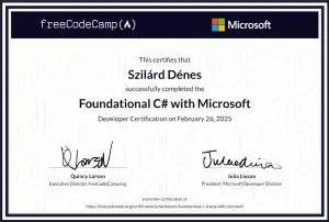 Foundational C# with Microsoft Certificate
